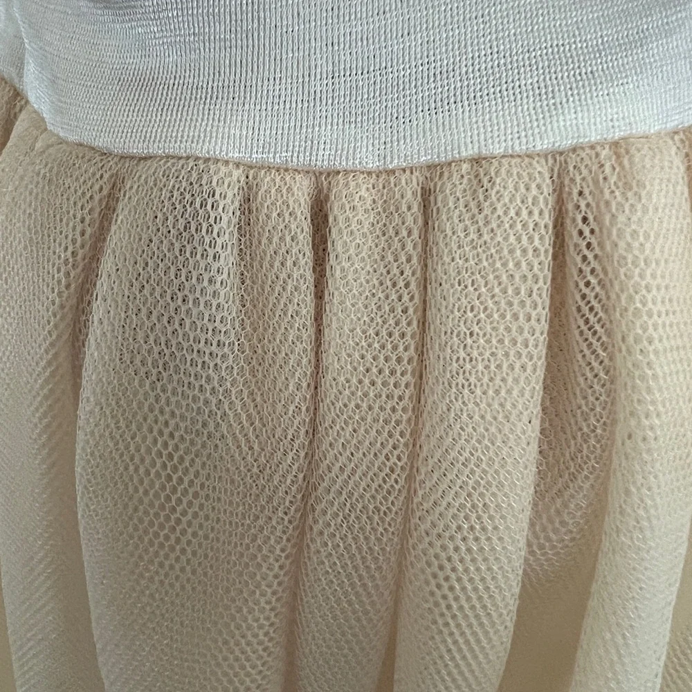 Baluoke Champagne Layered Midi Tulle Tutu‎ Skirt Size Small/Medium